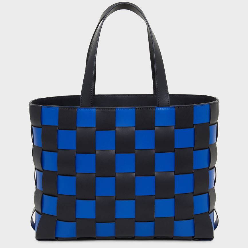 Women\'s Mansur Gavriel Upcycled Woven Tote Bags Blue / Black | AU 6092UF